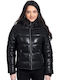 Mira Women's Puffer Jacket for Winter with Hood BLACK