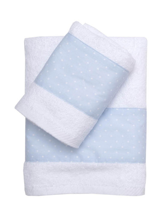 Viopros Set of Baby Towels 2pcs Robin Light Blu...