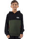 Kids Sweatshirt with Hood and Pockets Haki