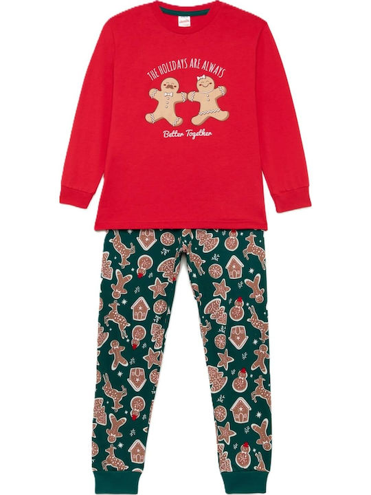 Minerva Kids' Pajamas Winter Red Xmas Biscuit