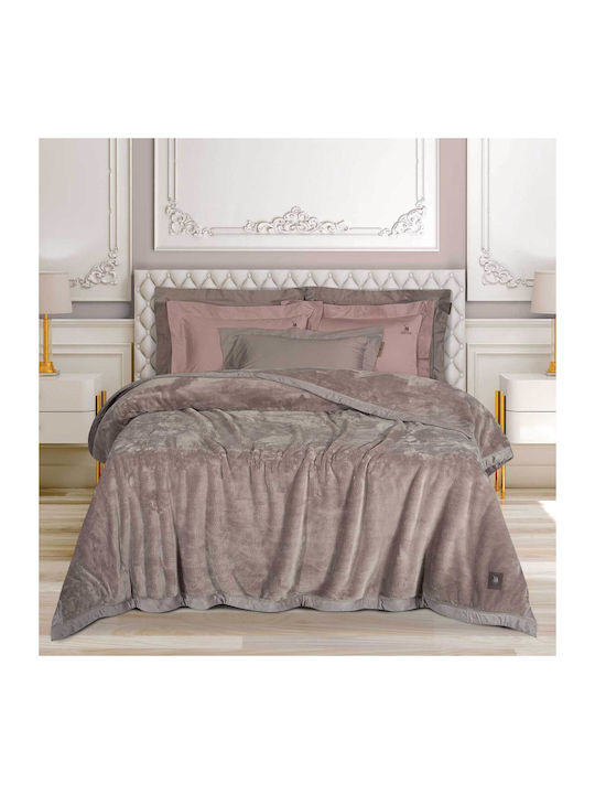 Greenwich Polo Club 3973 Κουβέρτα Βελουτέ Υπέρδιπλη 240x250εκ. Dusty Lilac