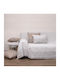 Viopros Armchair Throw Chenille 180x150cm Ecru