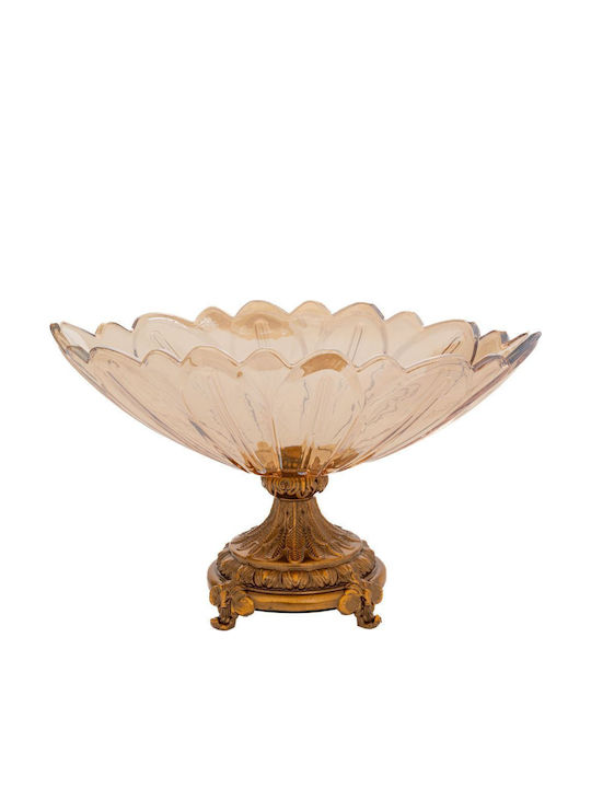 Iliadis Glass Decorative Platter Brown 30x16x18cm