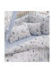 Vesta Home Set Baby Cradle Cotton Sheets Astra Blue 70x125cm 3 Pieces