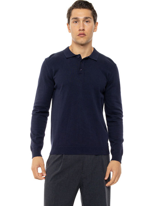 Biston Long Sleeve Polo Sweater Navy