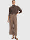 Damen Stoff Hose Brown