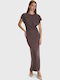 Maxi Dress for Wedding Christening Brown