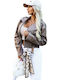 Women's Biker Artificial Leather Jacket for Winter Cappuccino