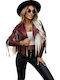 Δερμάτινο Γυναικείο Biker Jacket Burgundy
