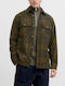 Melange Дълъг Ръкав Памучен Overshirt Каре Зелен