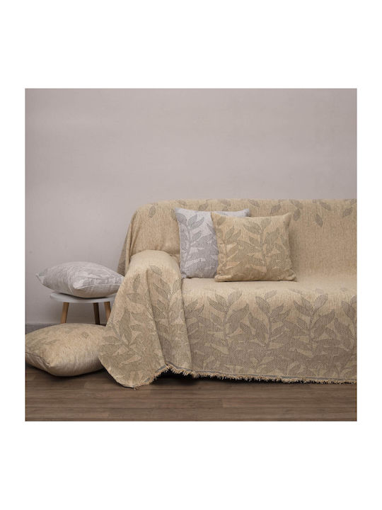 Viopros Three-Seater Sofa Throw Chenille 180x280cm Gold