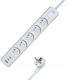Tiross Steckdosenleiste 5 Positionen mit USB-A und Kabel 1.5m