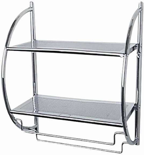 Wenko Wall Mounted Bathroom Shelf Metallic 45.5x54.5x26cm Silver