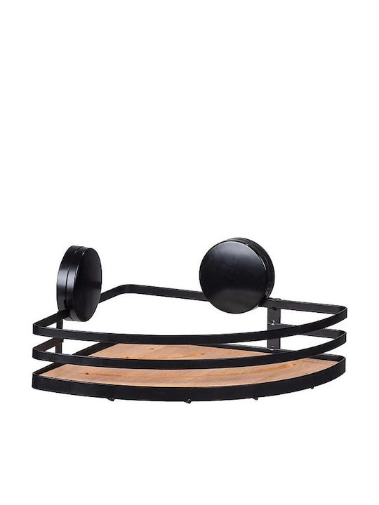 Wenko Corner Wall Mounted Bathroom Shelf Metallic 27x21x11cm Black