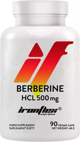 Ironflex Nutrition Berberine HCL Βιταμίνη για Ενίσχυση του Ανοσοποιητικού, τo Δέρμα & Αντιοξειδωτική δράση 500mg Μήλο 90 φυτικές κάψουλες