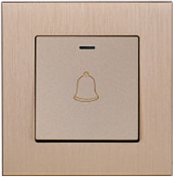 Wandschalter Glocke Eingebauter Leuchtkörper Gold Ip20 S112g