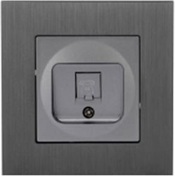 Телефонен Контакт Вграден Сив Ip20 S109gr Телефонен Контакт Вграден Сив Ip20 S109gr