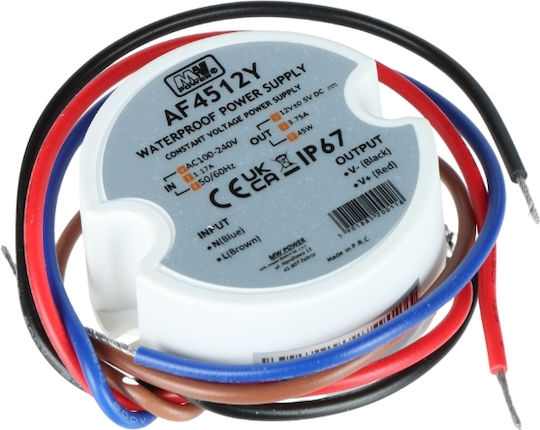 Mean Well LED Power Supply Waterproof IP67 Power 45W with Output Voltage 12V