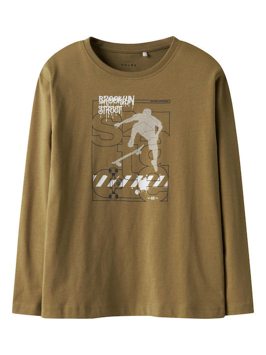 Name It Kids' Shirt Long Sleeve Brown Name
