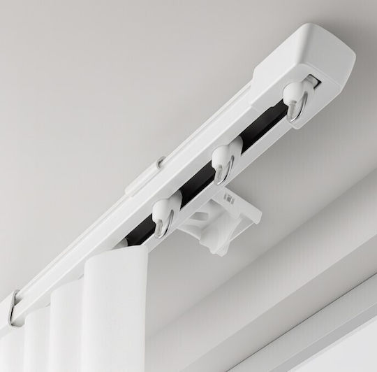 Galifas Sens unic Șină Metalic în Culoare Alb 210εκ. GPS-558978-210