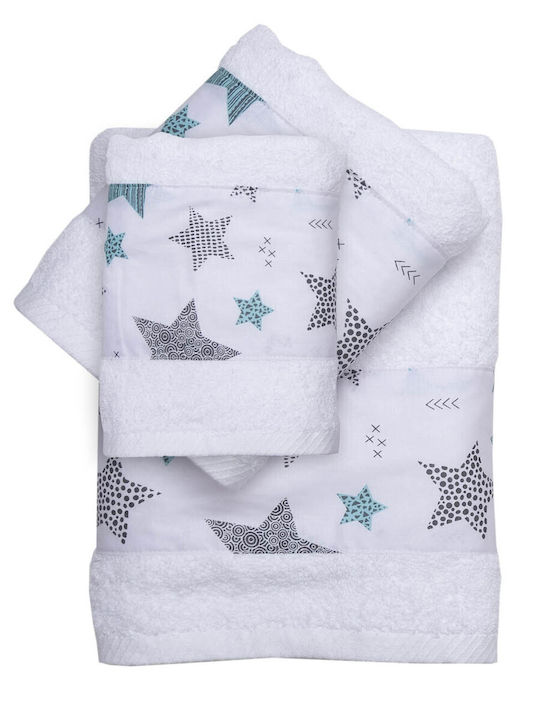 Viopros Set of Baby Towels 3pcs Sirius White We...