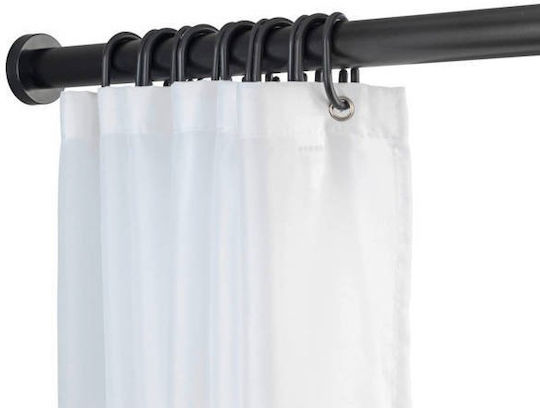 Wenko Telescopic Straight Shower Curtain Rod Plastic Black Ø28mm 185cm