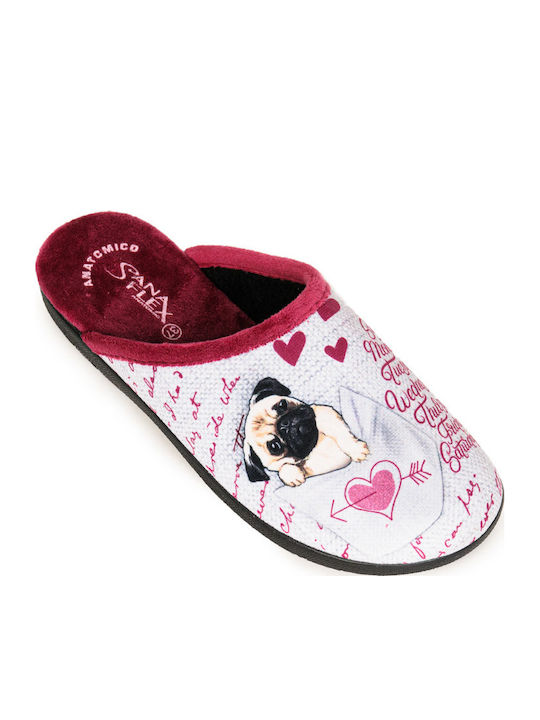Sanaflex 1100 Papuci de Damă cu Animale Burgundy