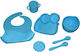 Dorosimo Feeding Set made of Silicone Light Blue 8pcs