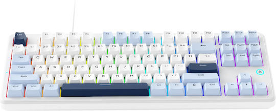 Ajazz AF98 Plus Безжичен Гейминг Клавиатура с RGB подсветка (Английски US) White Blue