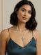 Women's Cross from Gold Plated Steel with Chain