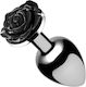 Smd Rose Butt Plug Anal Plug S 8cm Silver Black Rose