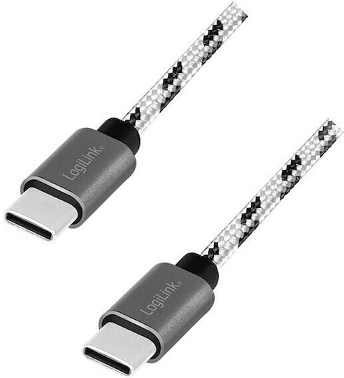 LogiLink Braided USB 2.0 Cable USB-C male - USB-C Λευκό 2m CU0200