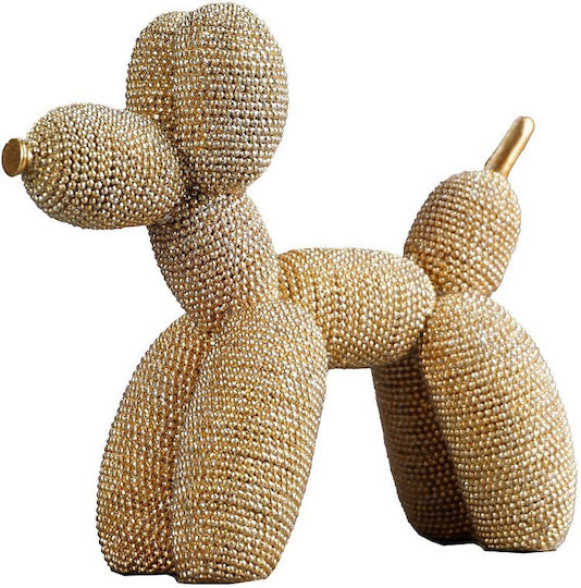 Dog Figure Gold Poodle Polyresin 17.5x7x15.5cm Pack of 2 Pieces