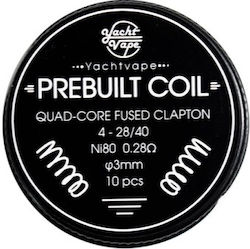 Yachtvape Quadcore Fused Clapton Coil Ni80 0,28 Ohm 10 Stücke