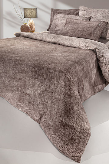 Guy Laroche Подредба Плик За Завивка 100% Памук 225x245см Двойна С 2 Калъфки За Възглавници Safari Choco