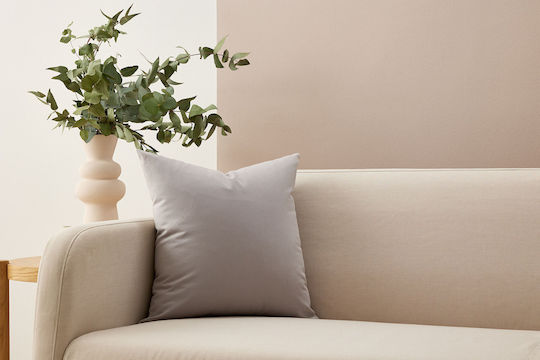 GM Home Μαξιλαροθήκη Γκρι 45x45εκ.