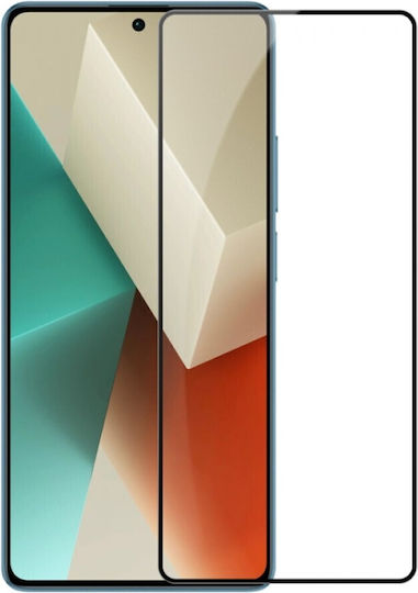 Full Cover Full Glue Screen Protector Glass Compatible with Xiaomi Redmi Note 13 Black