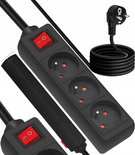 LTC Power Strip 3 Positions with Switch and Cable 3m