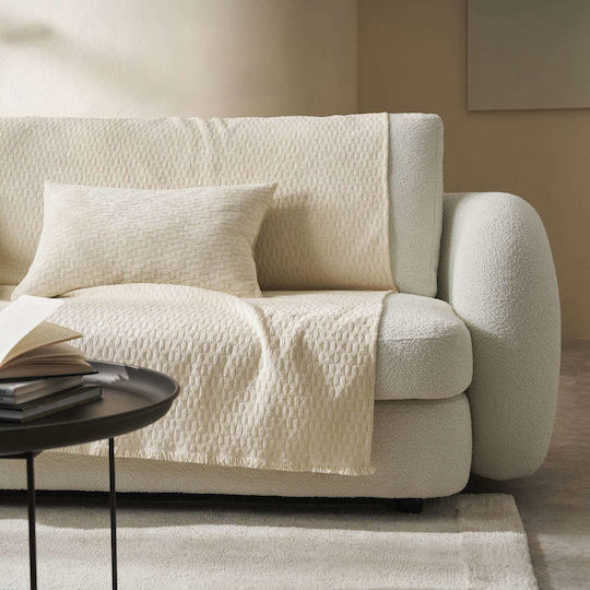 Gofis Home Ondine Cuvertură Pentru Canapea 2 Locuri Jacquard 184x250 cm Ecru 184/05