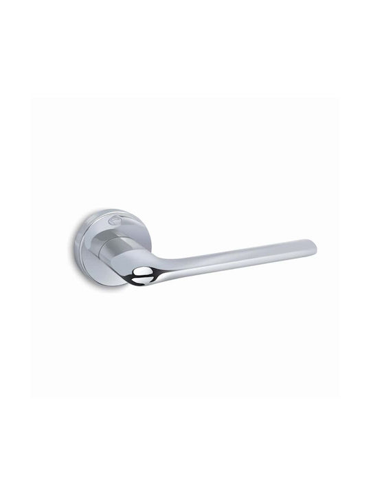 Convex Lever Front Door with Rosette 1485 Pair Silver
