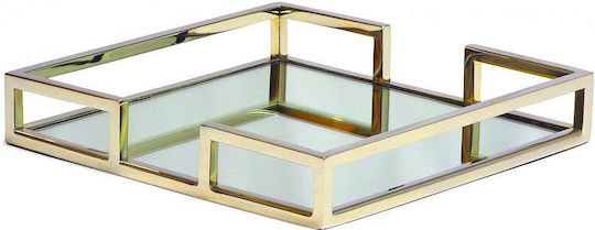 Wedding Tray Inox with Mirror Gold 1pcs