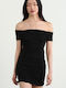 Summer Mini Evening Dress with Wrap Black SKXA09-Black