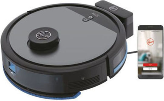 Hoover HG2 Turbo Slim Σκούπα Ρομπότ με Χαρτογράφηση Laser & Απορρόφηση 5000Pa Μαύρη