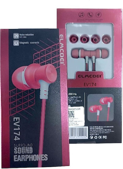EV-174 In-ear Handsfree Headphones with Connector 3.5mm Pink