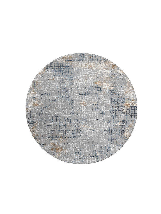 Ns Carpets Rug Round Grey Navy