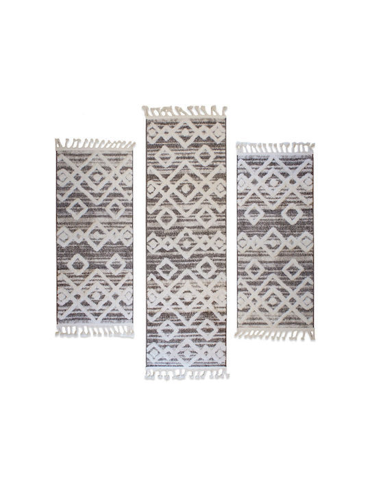 Balsan Monet-s Urban Modern Bedroom Rugs Set Brown Cream P621329 3pcs