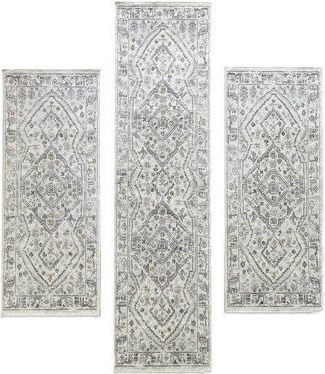 Bekas Carpets Visconti Σετ Καλοκαιρινά Χαλιά Κρεβατοκάμαρας Γκρι 84010-6262 3τμχ