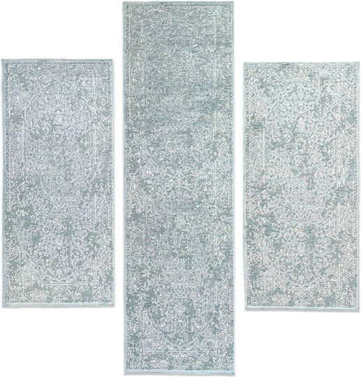 Bekas Carpets Otello Bedroom Rug Sets Petrol Blue 33013-4646 3 Pieces