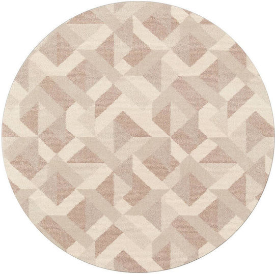 Decostar Loom-r 50741-824 Teppich Rund Synthetisch,Polyester/Cotton/Leather Beige
