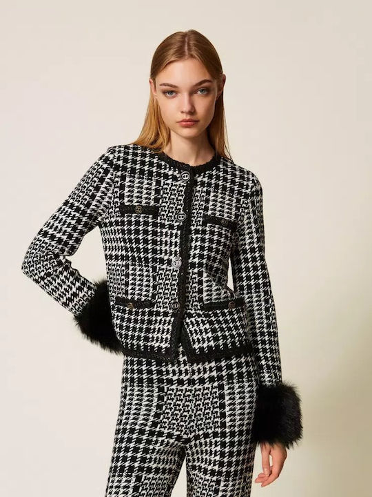 Twinset Γυναικείο Σακάκι Ασπρόμαυρο Twinset Γυναικείο Σακάκι Ασπρόμαυρο
